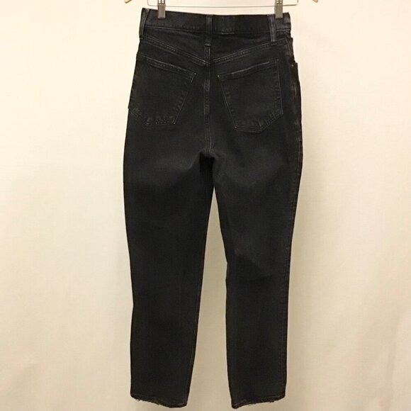 Abercrombie 4 Short (27) 90s Straight High Rise Curve Love Women’s Jeans Black - Picture 5 of 9